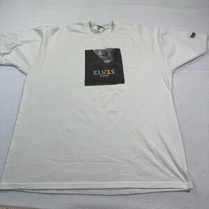Elvis Game Promo T-Shirt XL White Jerzees VTG 90s Style Rock Music Graphic Tee U